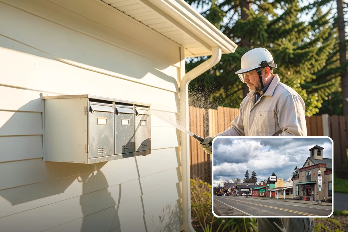 House Washing in Roy, Pierce County, WA - Removes the tell-tale green sheen that shade and moisture create