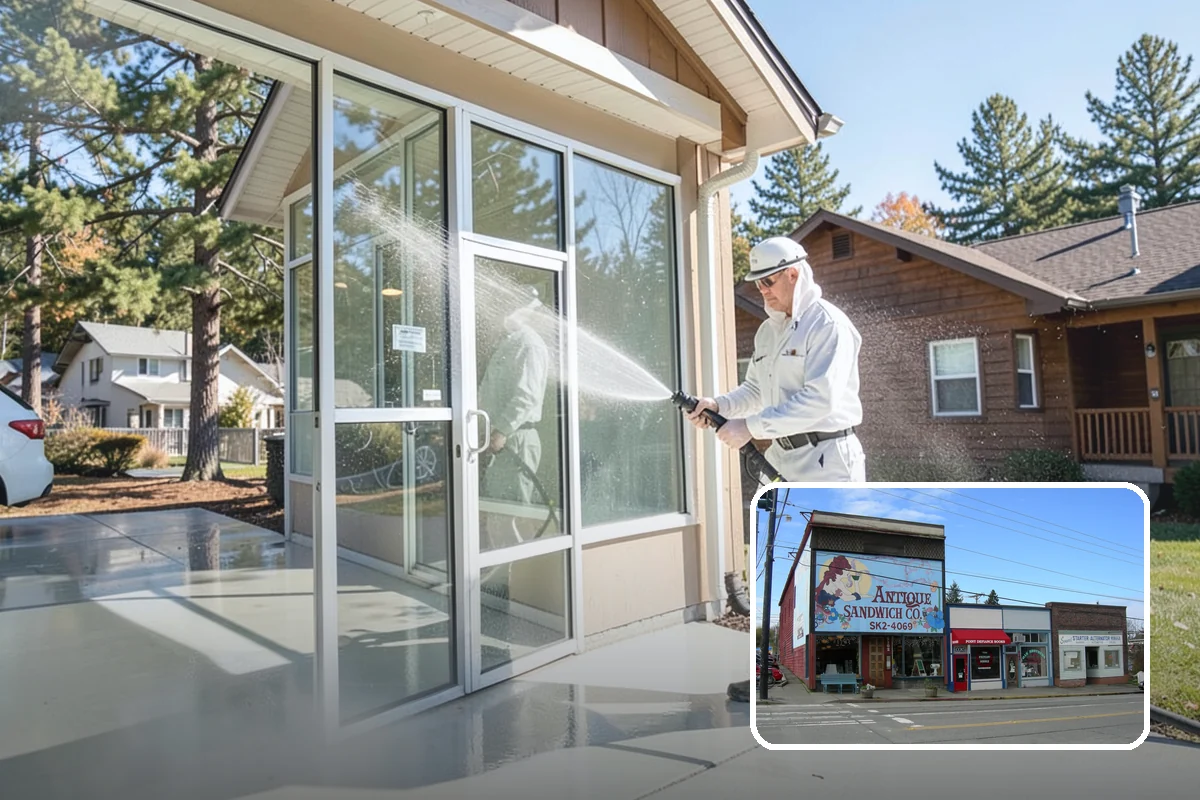 House Washing in Ruston, Pierce County, WA - Removes the tell-tale green sheen that shade and moisture create