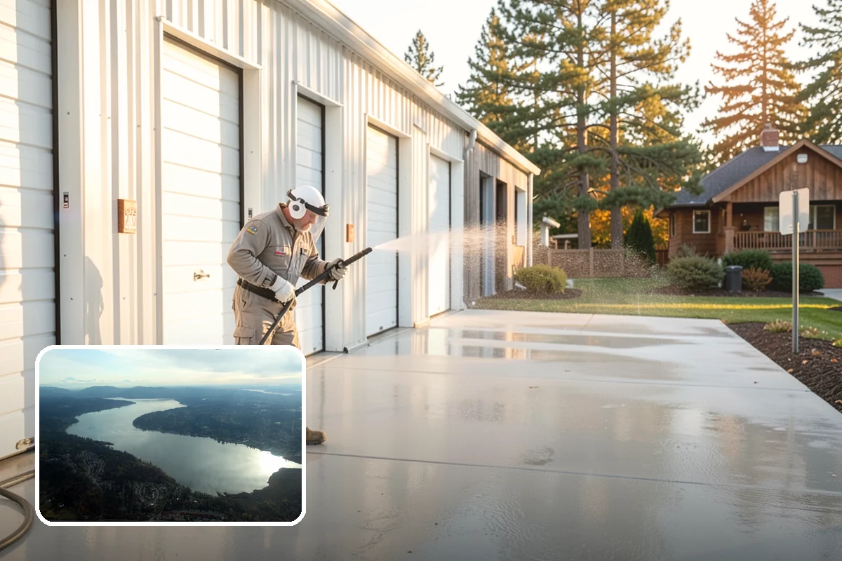 House Washing in Sammamish, King County, WA - Removes the tell-tale green sheen that shade and moisture create