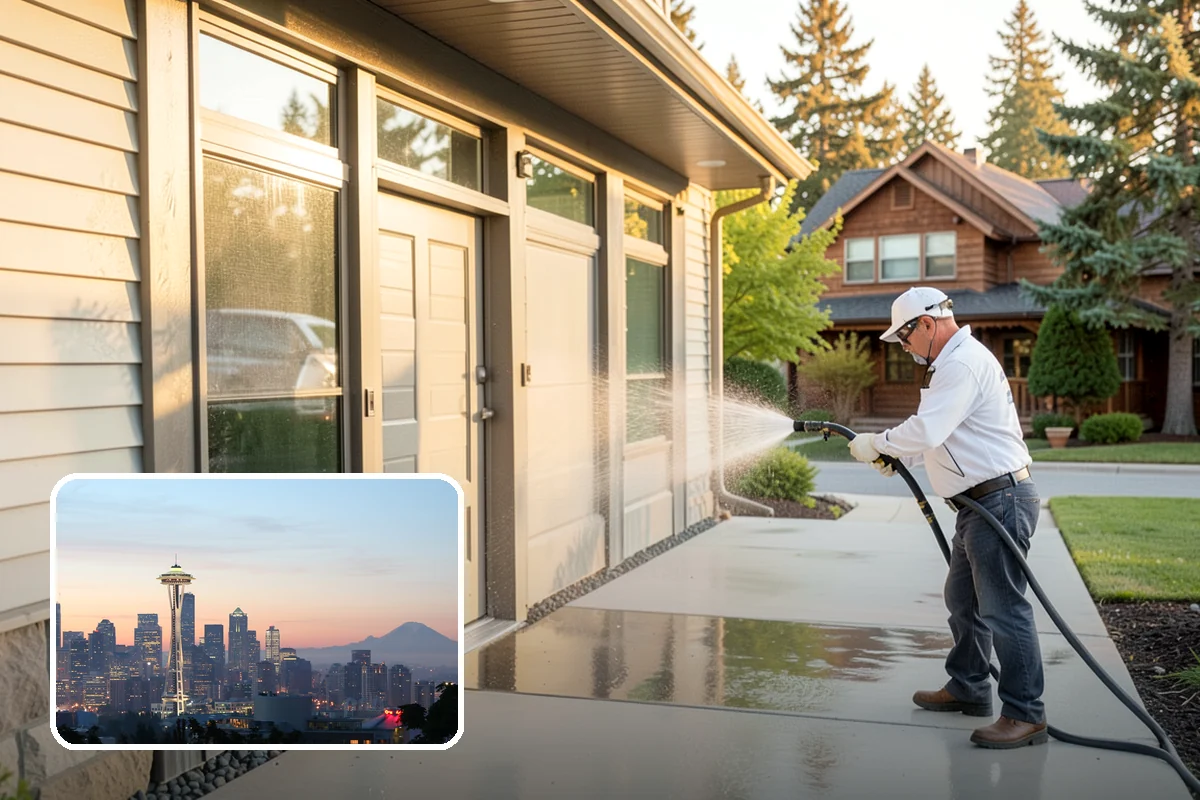 House Washing in Seattle, King County, WA - Removes the tell-tale green sheen that shade and moisture create