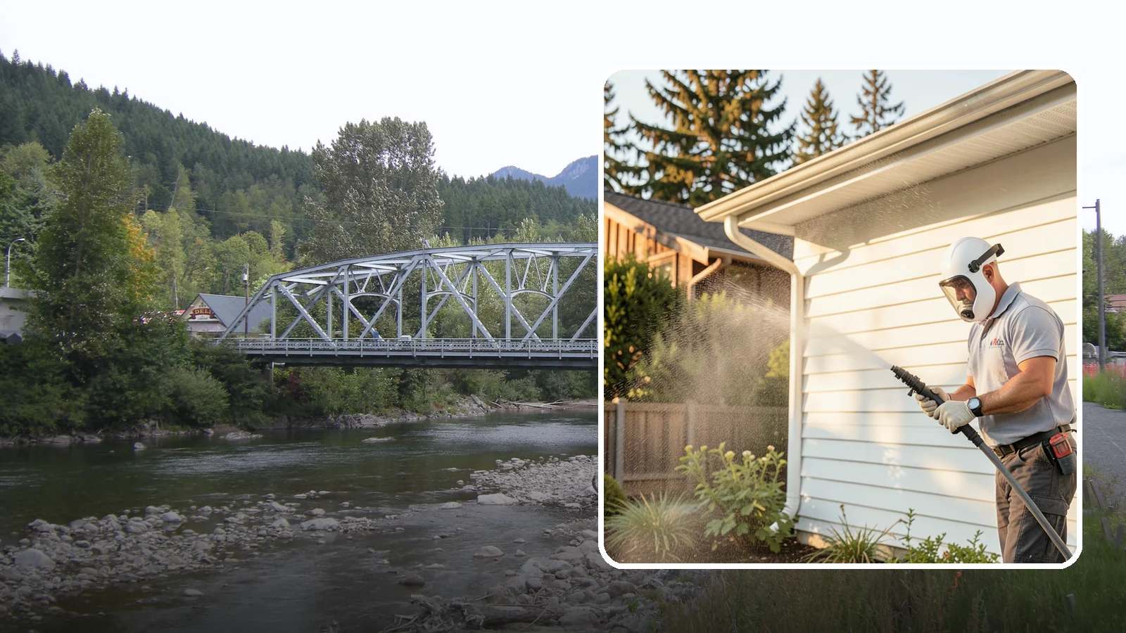 House Washing in Skykomish, King County, WA - Our house washing lifts the green film, mildew, and grime that Western Washington's damp climate leaves on your siding.