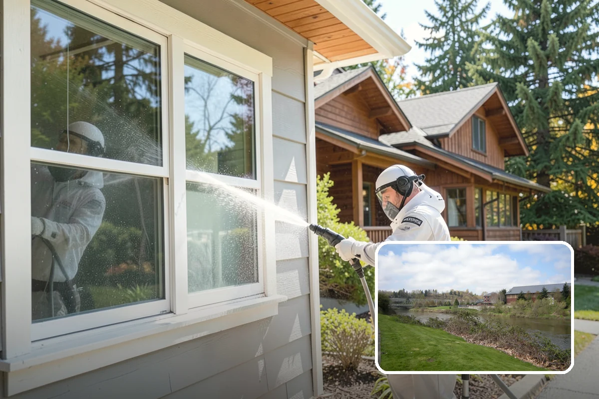 House Washing in Tukwila, King County, WA - Removes the tell-tale green sheen that shade and moisture create