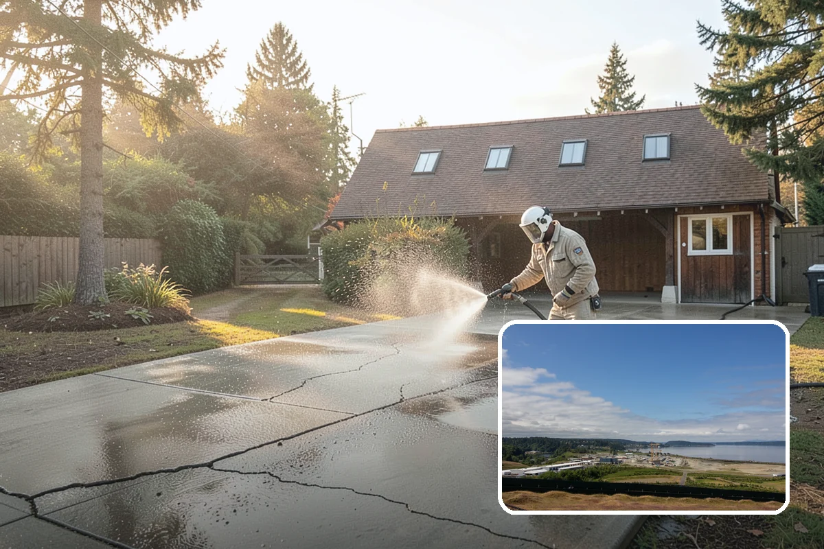 House Washing in University Place, Pierce County, WA - Removes the tell-tale green sheen that shade and moisture create