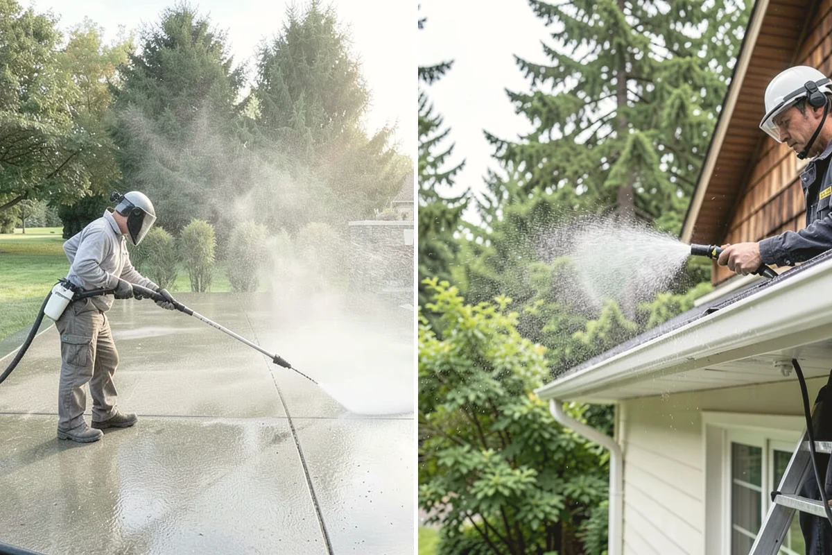 House Washing in University Place, Pierce County, WA - Inspect siding type and note delicate areas like vents and light fixtures