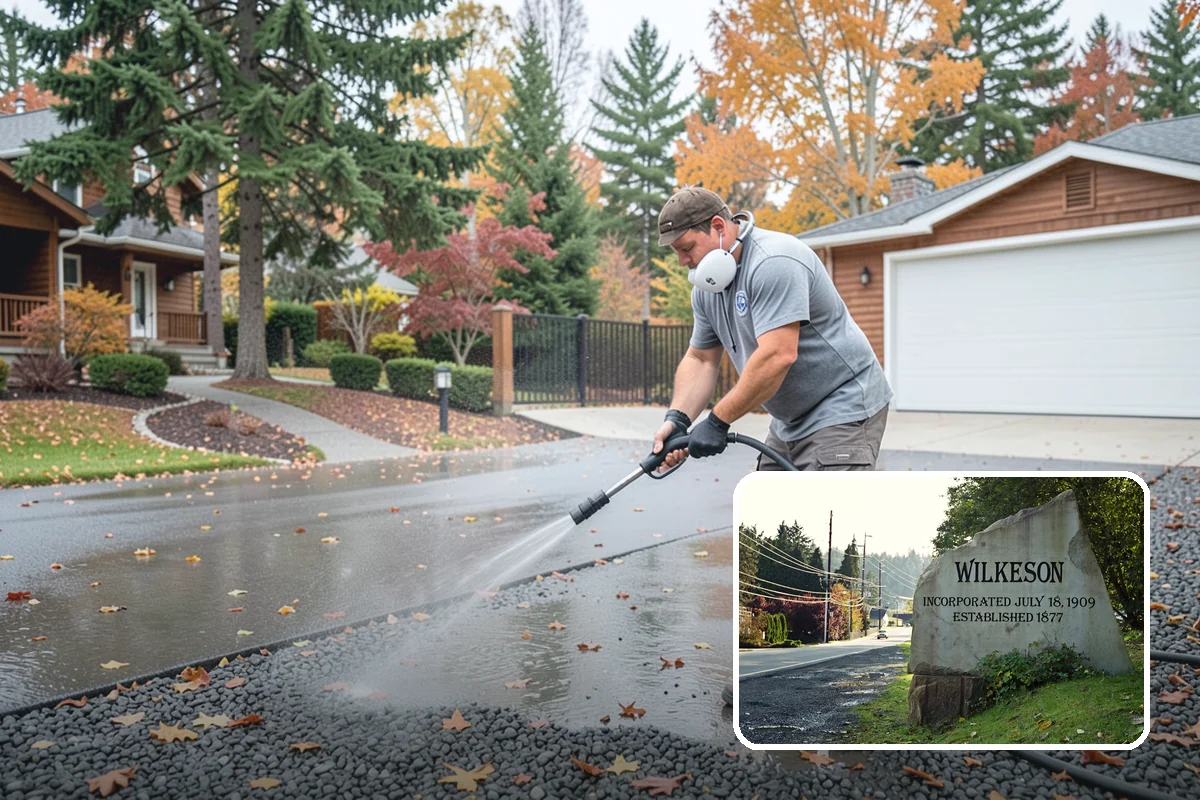 House Washing in Wilkeson, Pierce County, WA - Removes the tell-tale green sheen that shade and moisture create