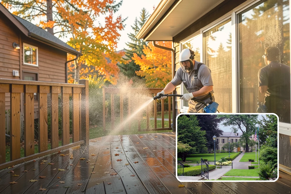 House Washing in Woodinville, King County, WA - Removes the tell-tale green sheen that shade and moisture create