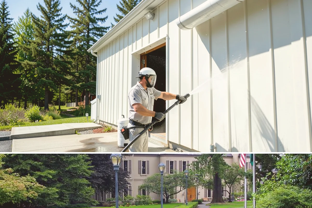 House Washing in Woodinville, King County, WA - Late spring through early fall gives the driest windows for treatment to dwell and dry properly before the next rain.