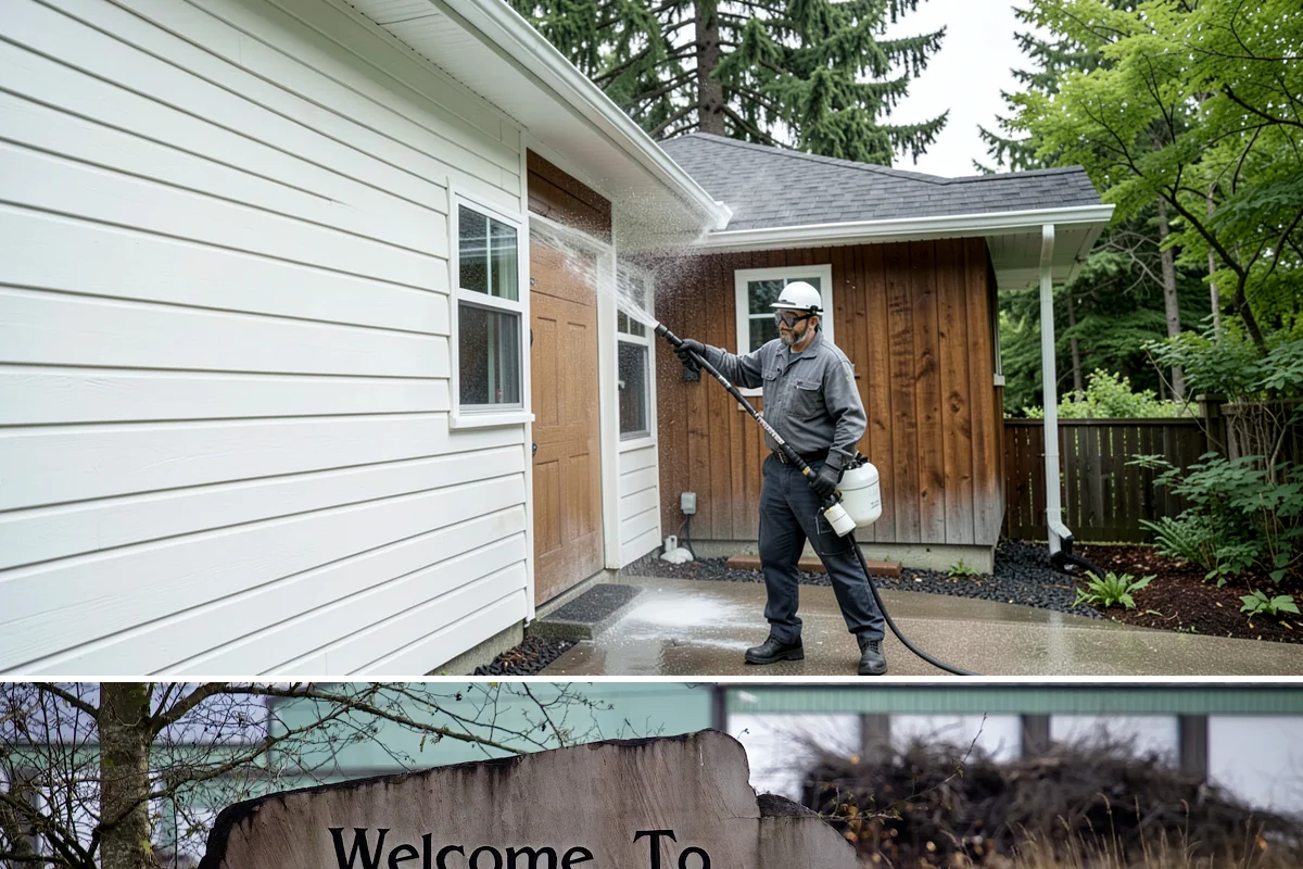 Industrial Cleaning in Buckley, Pierce County, WA - Industrial exteriors can be serviced year-round, with heavy degreasing scheduled in drier months for easier runoff containment.