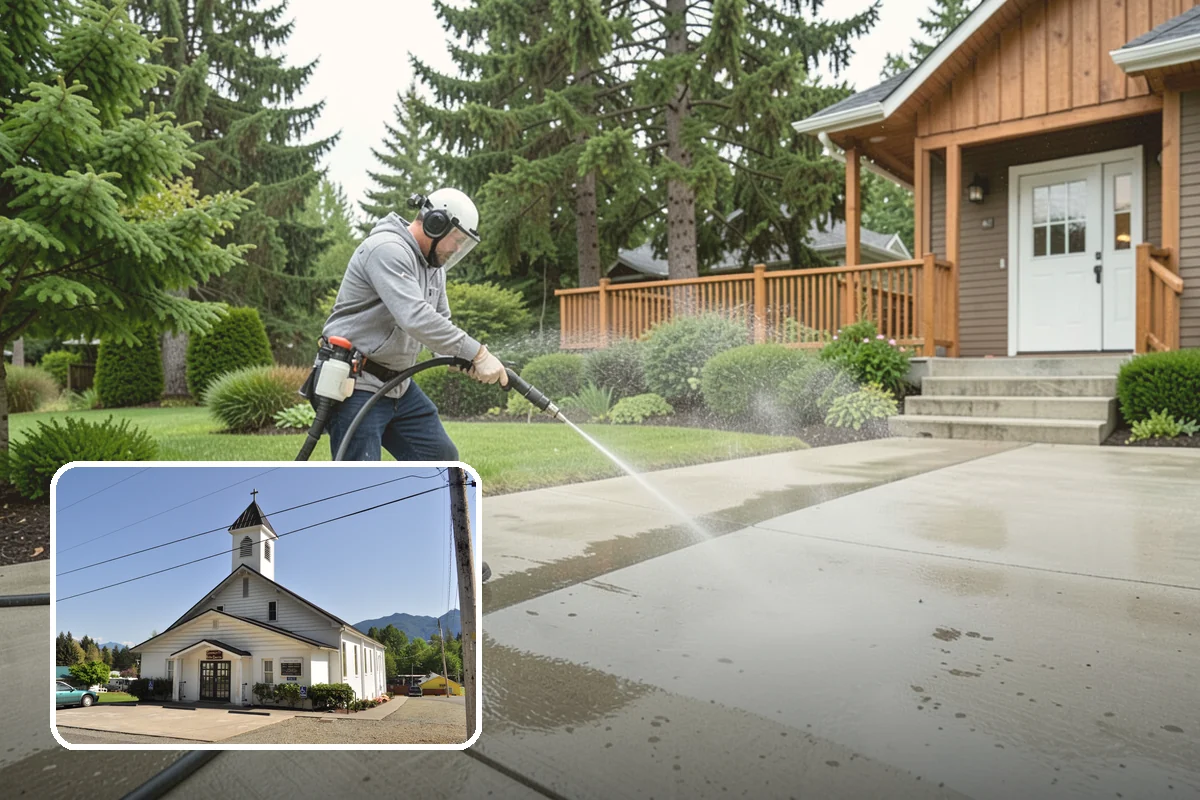 Industrial Cleaning in Concrete, Skagit County, WA - Cuts through heavy grease, soot, and chemical residue