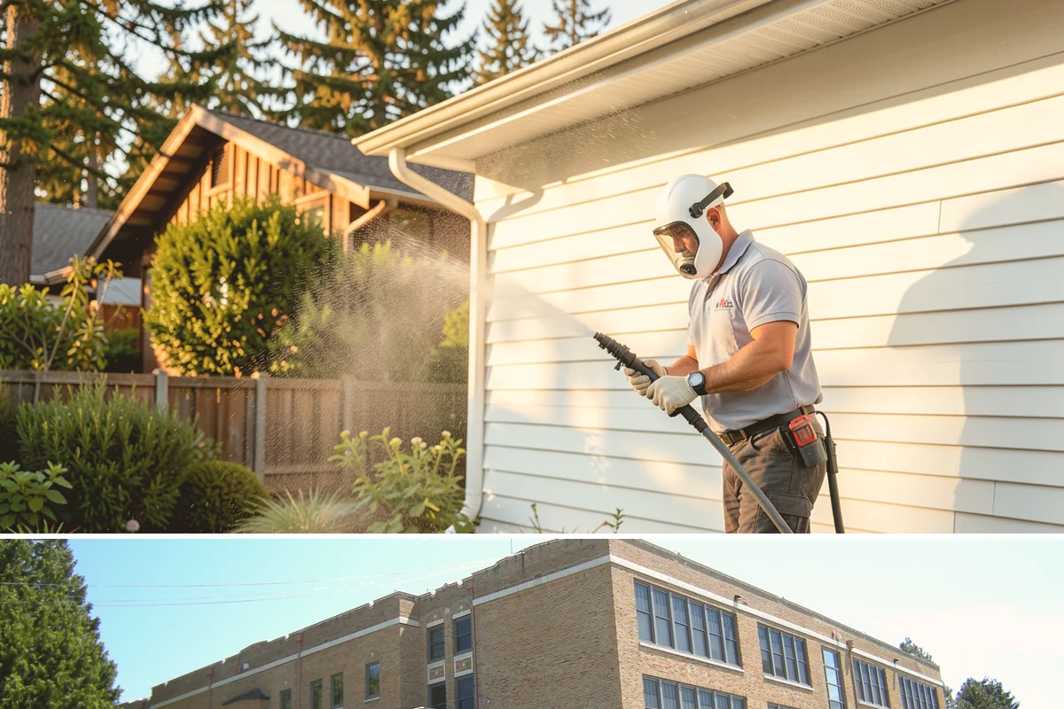 Industrial Cleaning in Maple Valley, King County, WA - Industrial exteriors can be serviced year-round, with heavy degreasing scheduled in drier months for easier runoff containment.