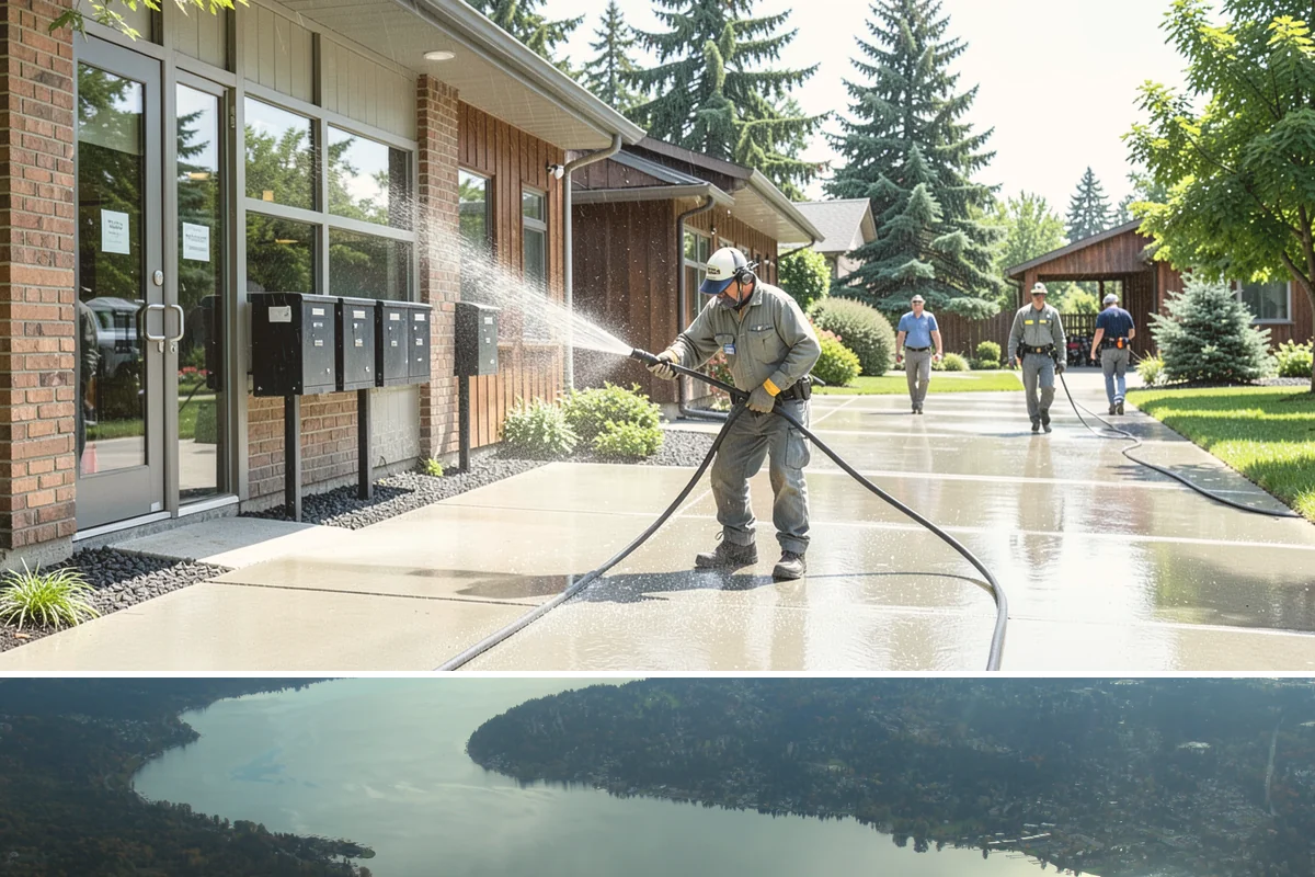 Industrial Cleaning in Sammamish, King County, WA - Industrial exteriors can be serviced year-round, with heavy degreasing scheduled in drier months for easier runoff containment.