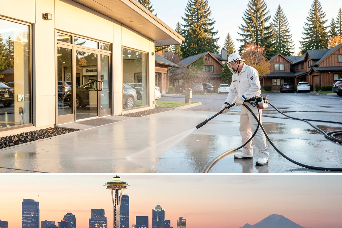 Industrial Cleaning in Seattle, King County, WA - Industrial exteriors can be serviced year-round, with heavy degreasing scheduled in drier months for easier runoff containment.