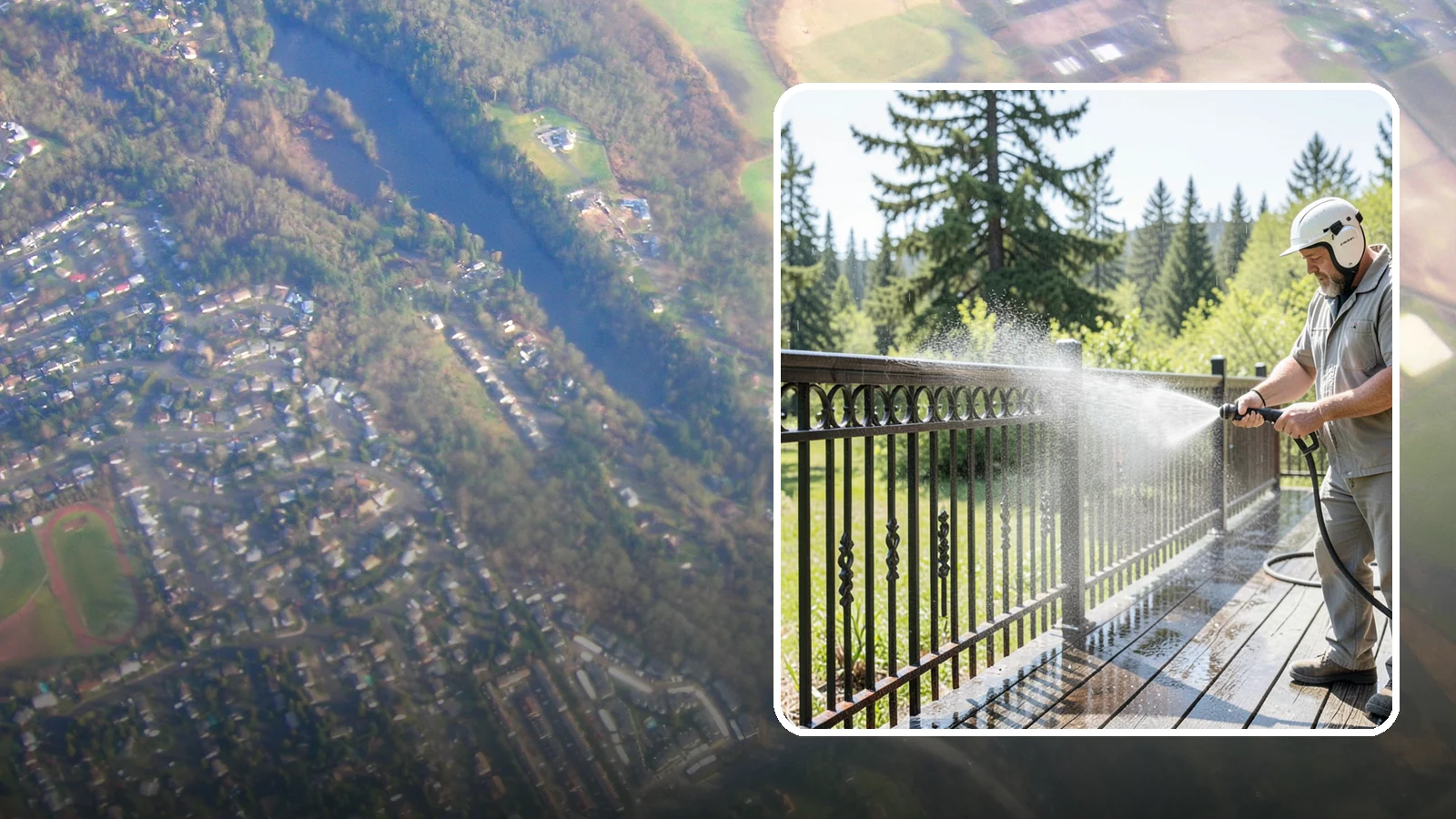 Iron Fence Washing in Algona, King County, WA - Careful washing for wrought and cast iron fencing that removes grime and surface rust streaks without driving water into the...