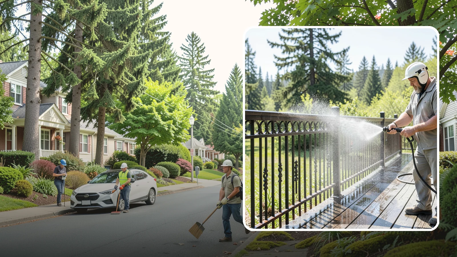 Iron Fence Washing in Beaux Arts Village, King County, WA - Careful washing for wrought and cast iron fencing that removes grime and surface rust streaks without driving water into the...