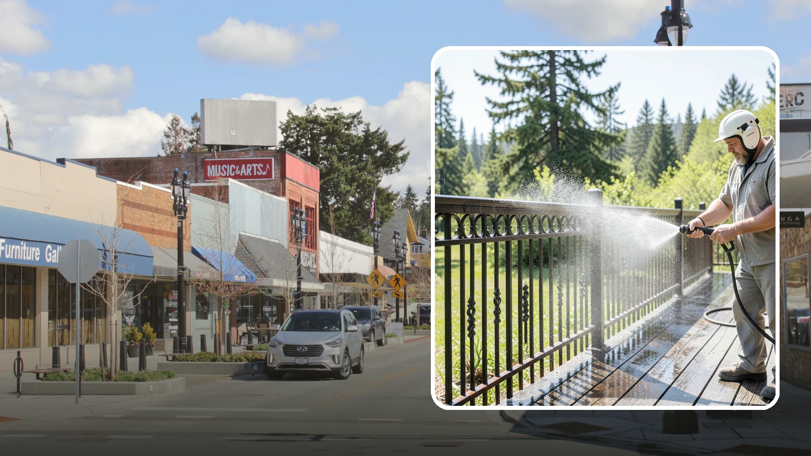 Iron Fence Washing in Bothell, King County, WA - Careful washing for wrought and cast iron fencing that removes grime and surface rust streaks without driving water into the...