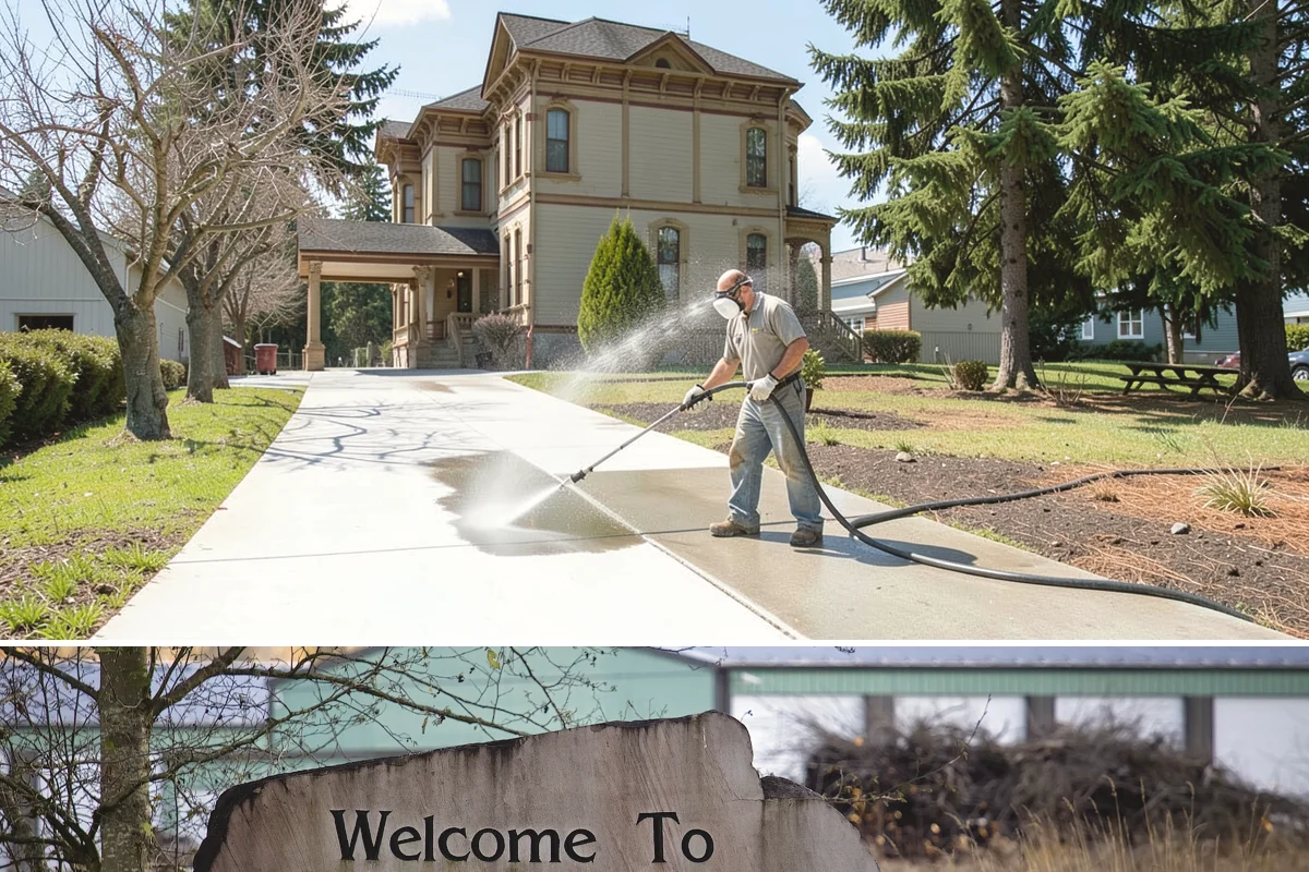 Iron Fence Washing in Buckley, Pierce County, WA - A dry summer day helps the metal dry quickly and lowers the chance of new rust forming after the wash.