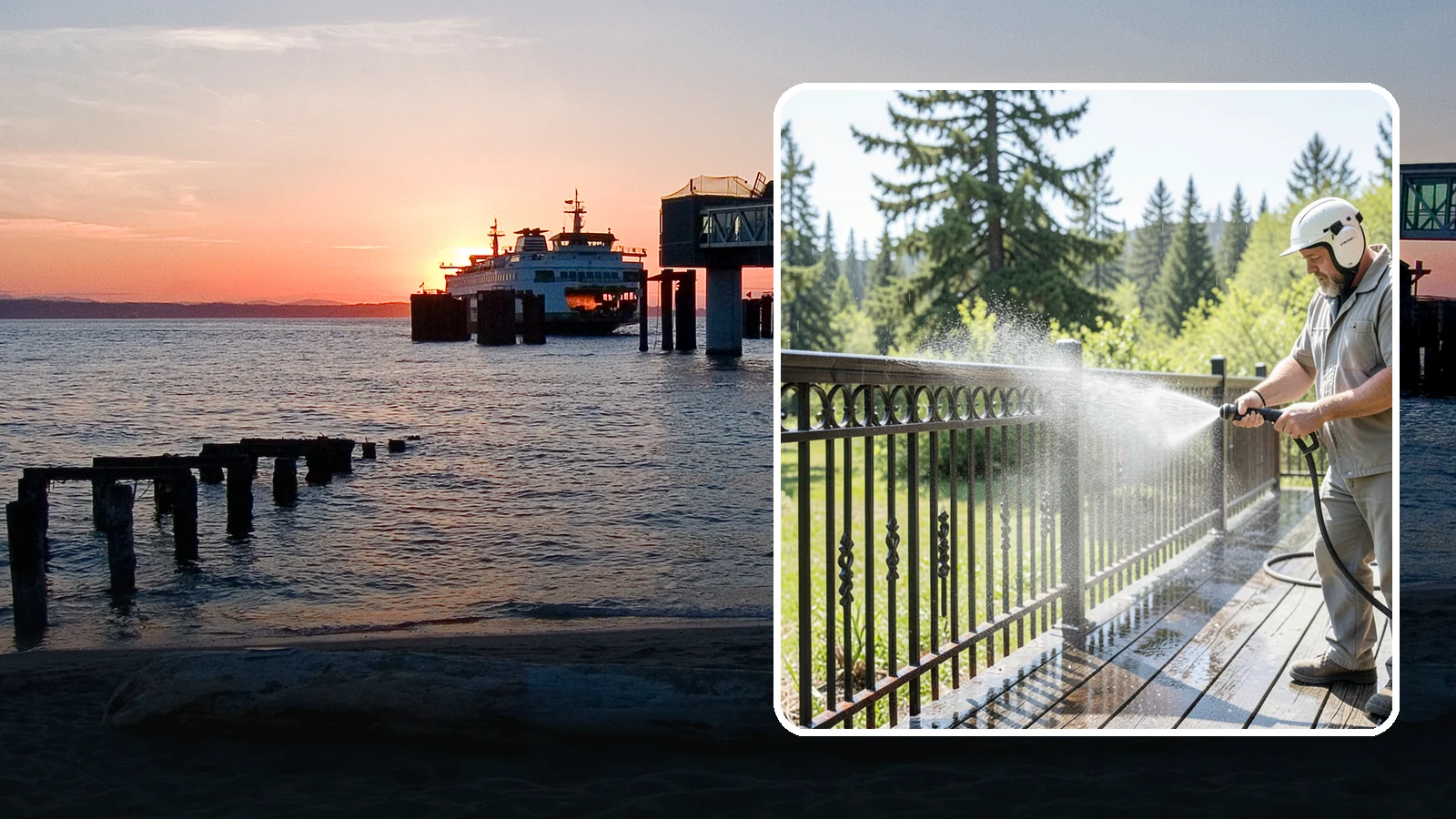 Iron Fence Washing in Edmonds, Snohomish County, WA - Careful washing for wrought and cast iron fencing that removes grime and surface rust streaks without driving water into the...