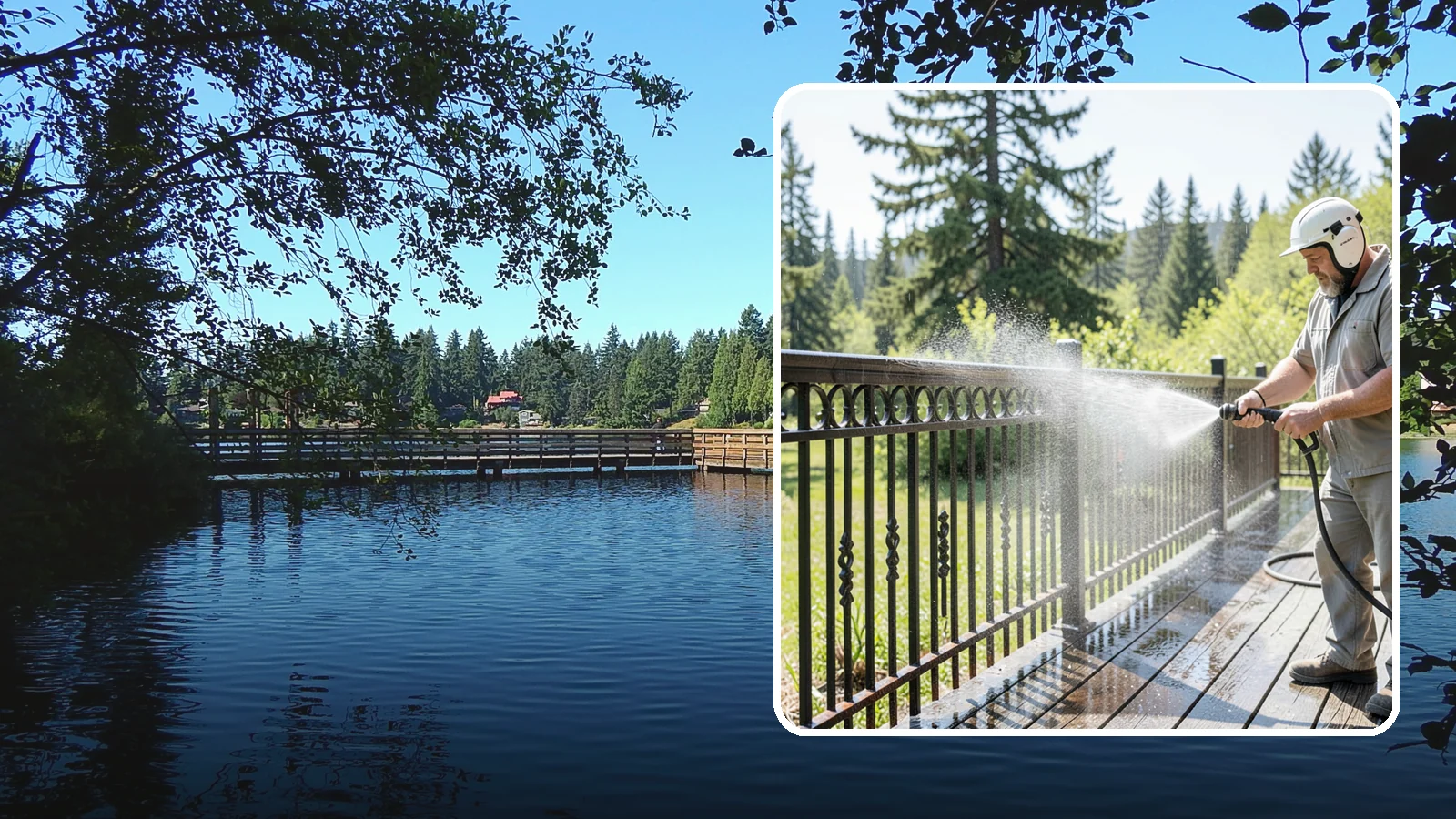 Iron Fence Washing in Federal Way, King County, WA - Careful washing for wrought and cast iron fencing that removes grime and surface rust streaks without driving water into the...