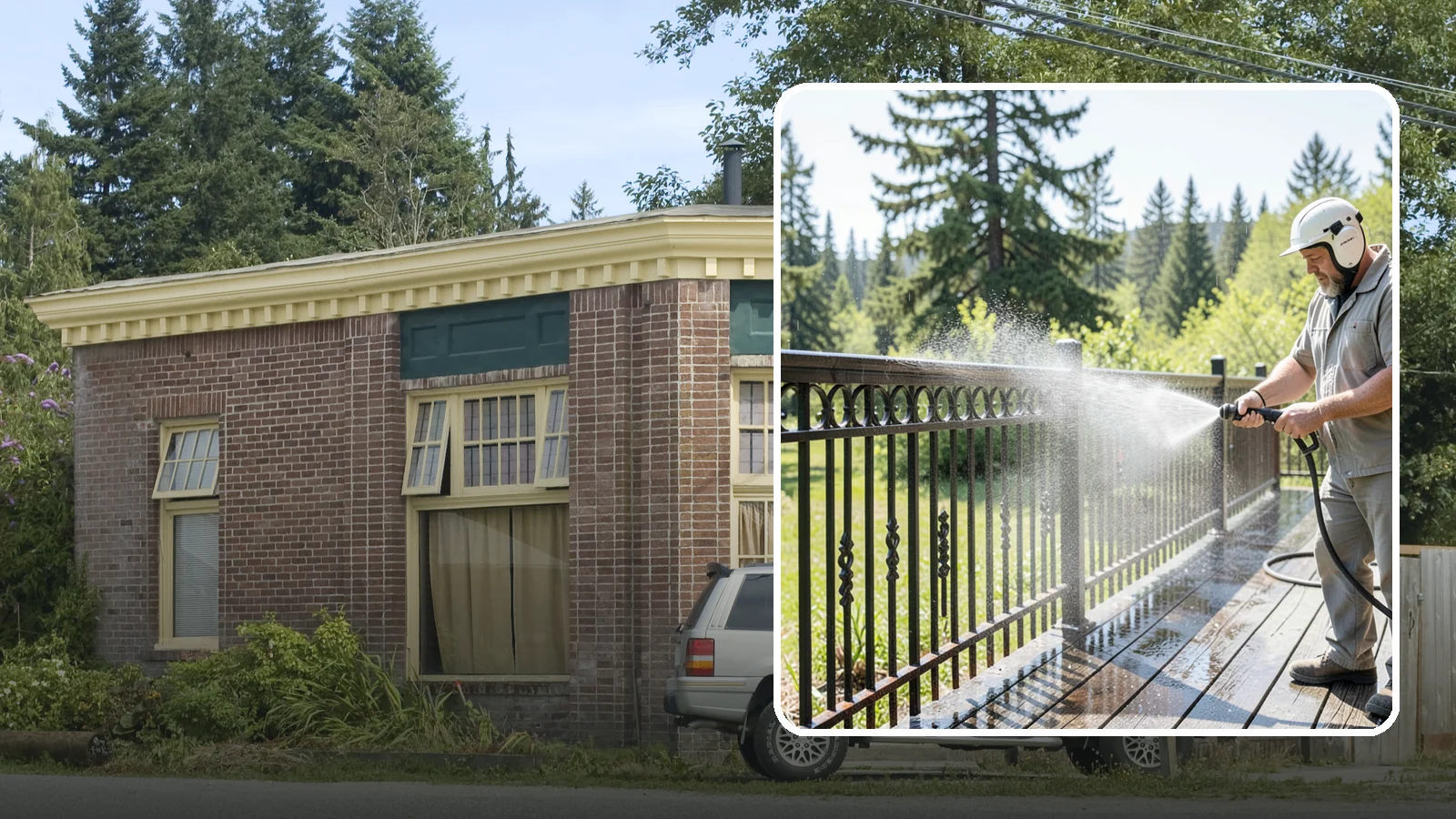 Iron Fence Washing in Hamilton, Skagit County, WA - Careful washing for wrought and cast iron fencing that removes grime and surface rust streaks without driving water into the...