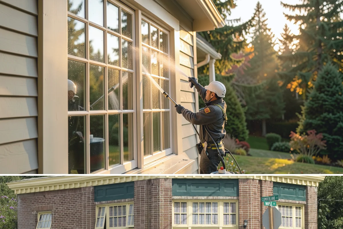 Iron Fence Washing in Hamilton, Skagit County, WA - A dry summer day helps the metal dry quickly and lowers the chance of new rust forming after the wash.