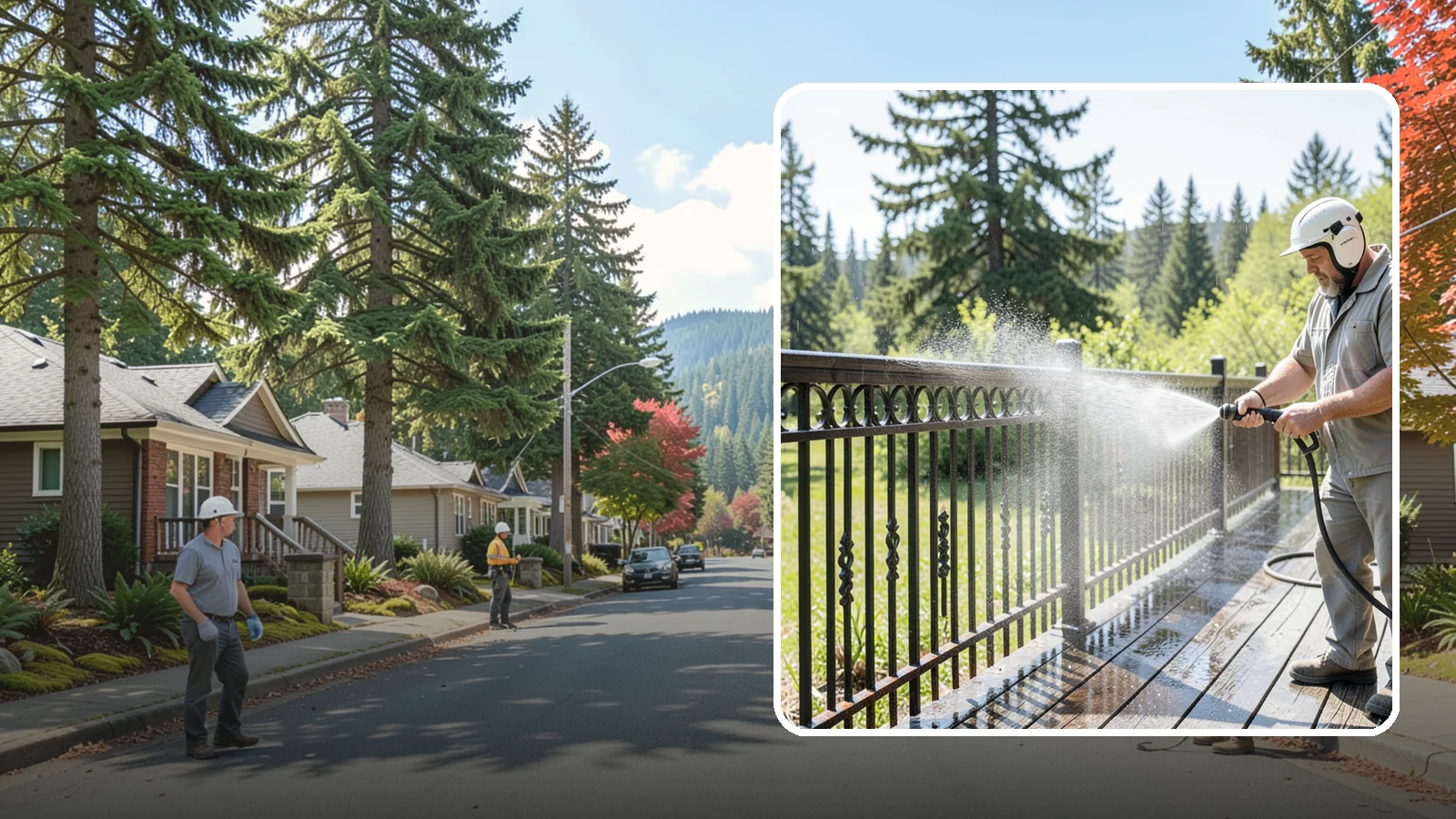 Iron Fence Washing in Hunts Point, King County, WA - Careful washing for wrought and cast iron fencing that removes grime and surface rust streaks without driving water into the...
