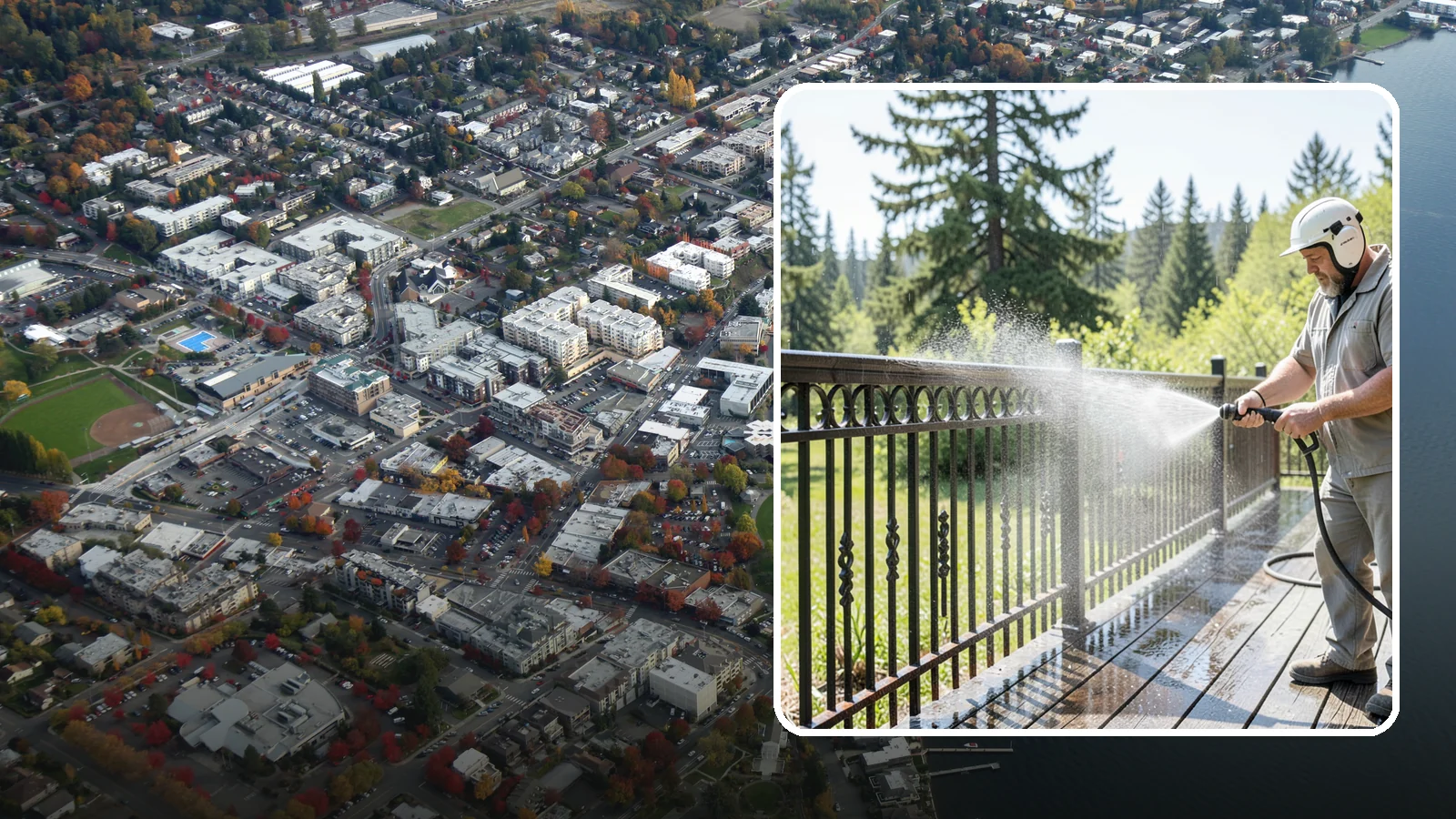 Iron Fence Washing in Kirkland, King County, WA - Careful washing for wrought and cast iron fencing that removes grime and surface rust streaks without driving water into the...