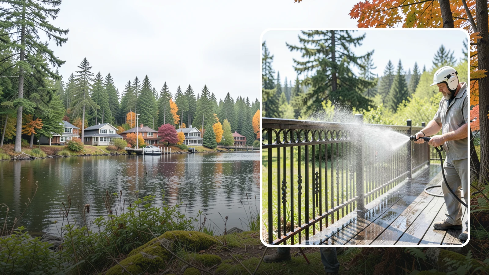 Iron Fence Washing in La Conner, Skagit County, WA - Careful washing for wrought and cast iron fencing that removes grime and surface rust streaks without driving water into the...