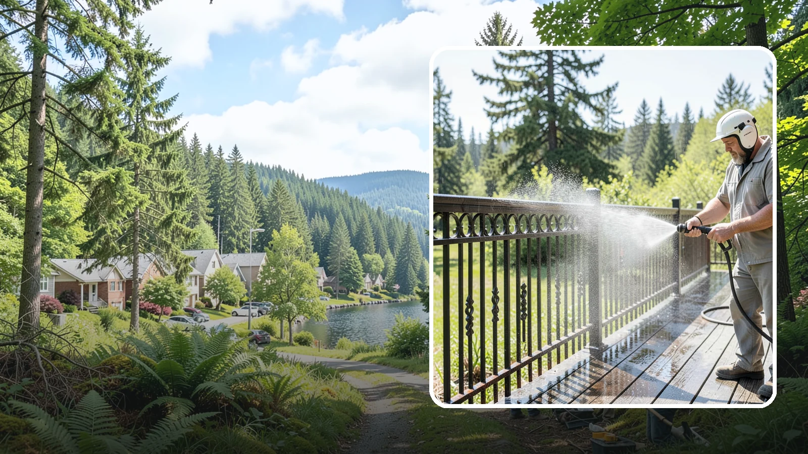 Iron Fence Washing in Lake Forest Park, King County, WA - Careful washing for wrought and cast iron fencing that removes grime and surface rust streaks without driving water into the...