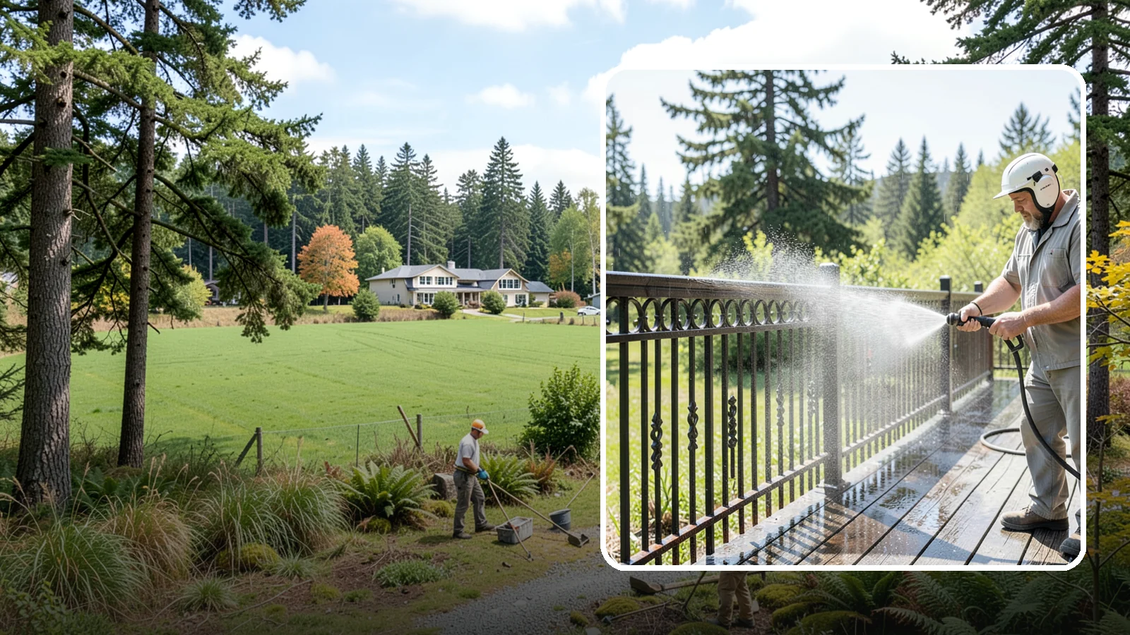 Iron Fence Washing in Lyman, Skagit County, WA - Careful washing for wrought and cast iron fencing that removes grime and surface rust streaks without driving water into the...
