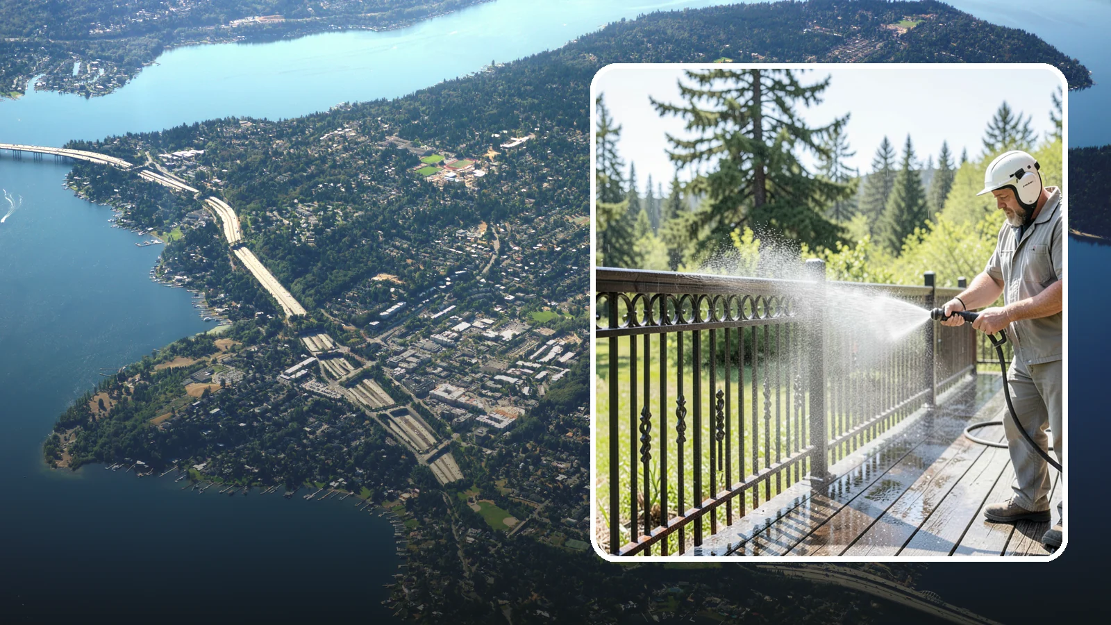 Iron Fence Washing in Mercer Island, King County, WA - Careful washing for wrought and cast iron fencing that removes grime and surface rust streaks without driving water into the...