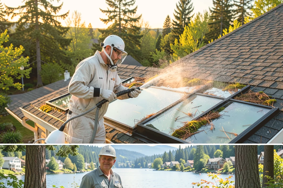 Iron Fence Washing in Milton, King County, WA - A dry summer day helps the metal dry quickly and lowers the chance of new rust forming after the wash.