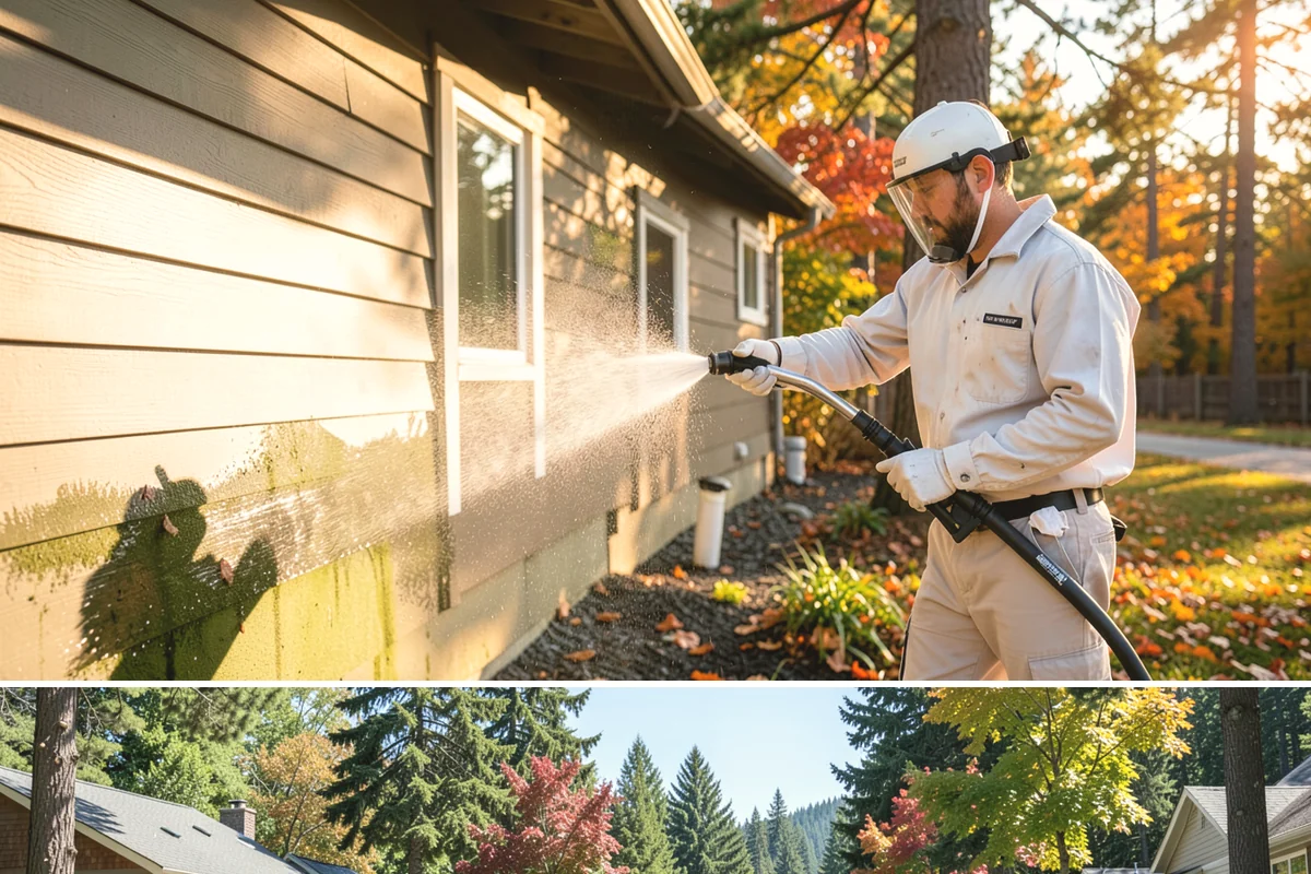 Iron Fence Washing in Orting, Pierce County, WA - A dry summer day helps the metal dry quickly and lowers the chance of new rust forming after the wash.