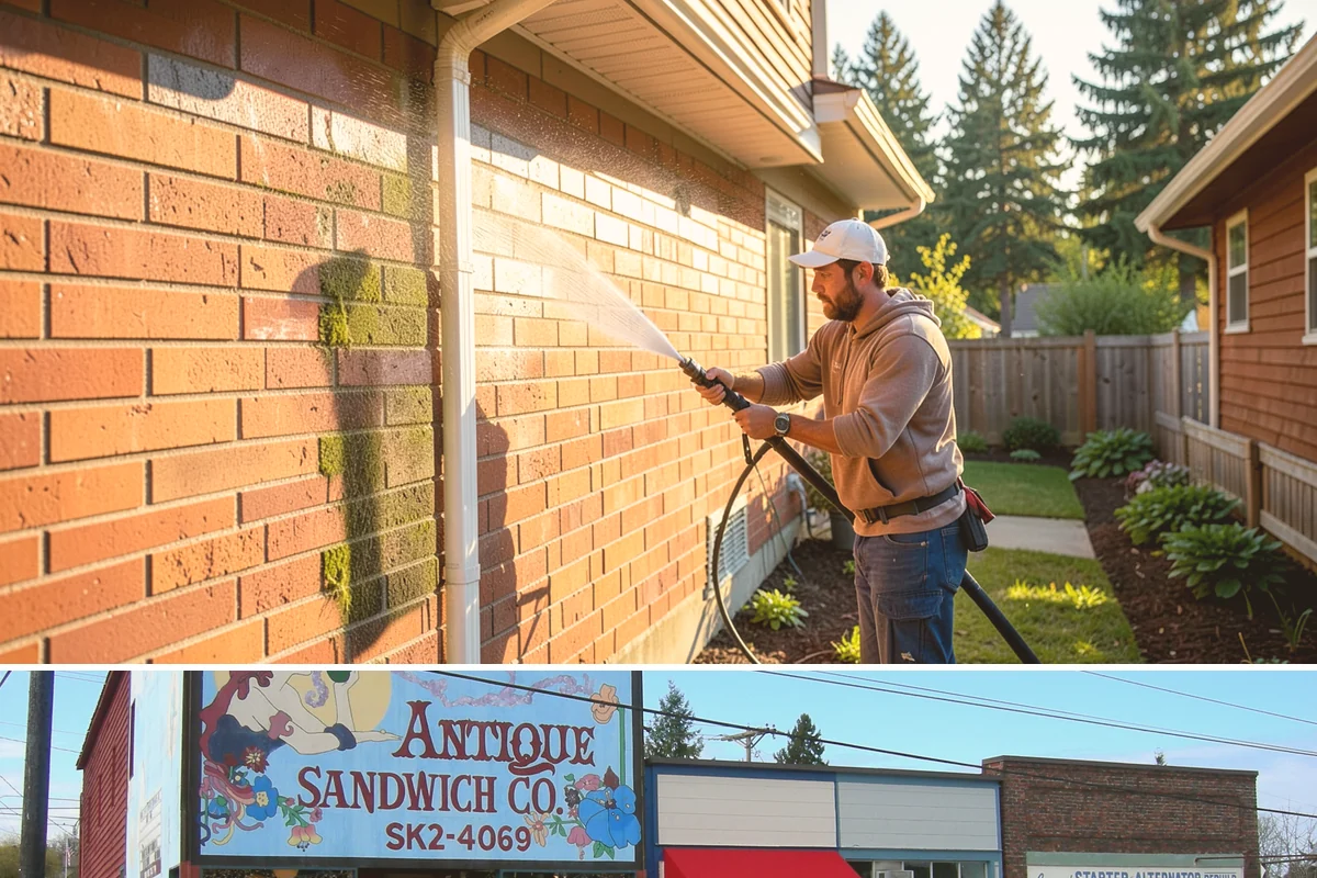 Iron Fence Washing in Ruston, Pierce County, WA - A dry summer day helps the metal dry quickly and lowers the chance of new rust forming after the wash.