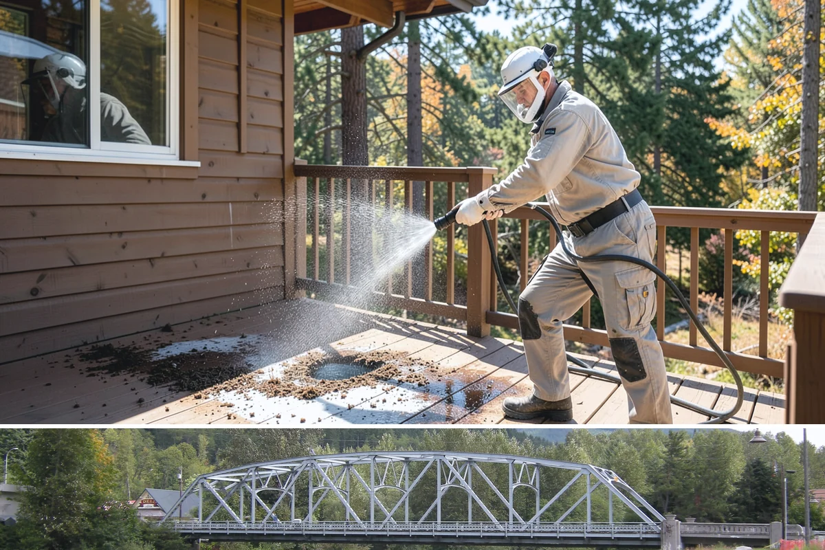 Iron Fence Washing in Skykomish, King County, WA - A dry summer day helps the metal dry quickly and lowers the chance of new rust forming after the wash.