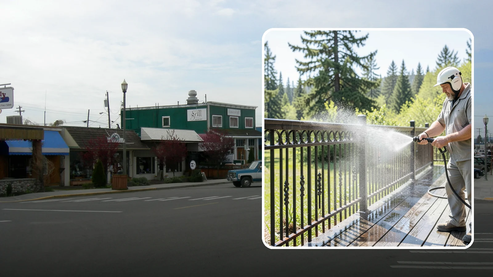 Iron Fence Washing in Stanwood, Snohomish County, WA - Careful washing for wrought and cast iron fencing that removes grime and surface rust streaks without driving water into the...