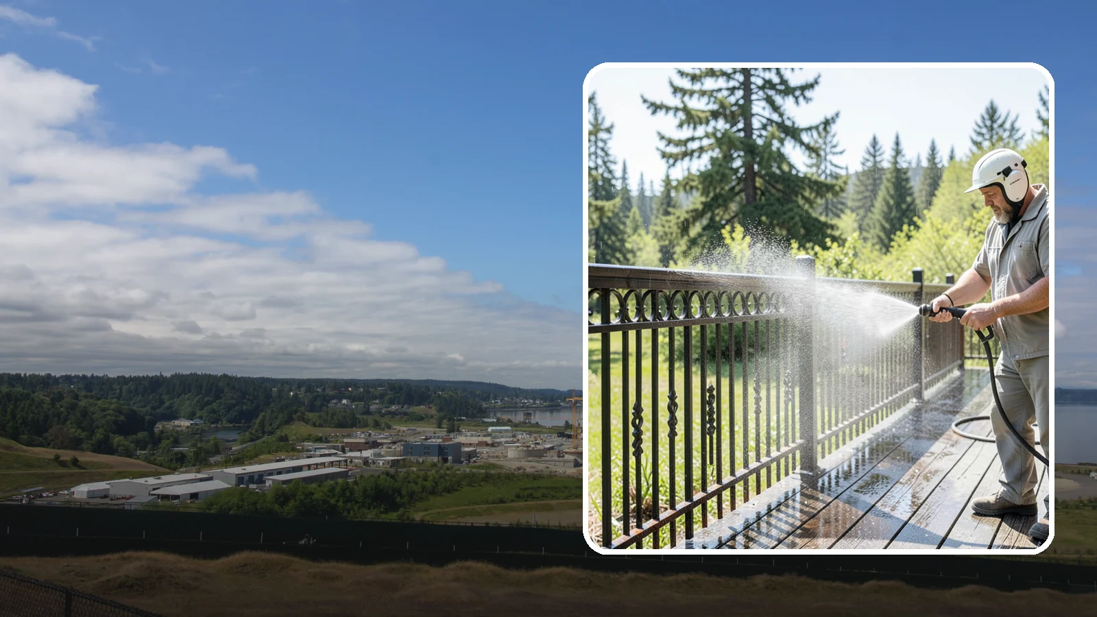 Iron Fence Washing in University Place, Pierce County, WA - Careful washing for wrought and cast iron fencing that removes grime and surface rust streaks without driving water into the...