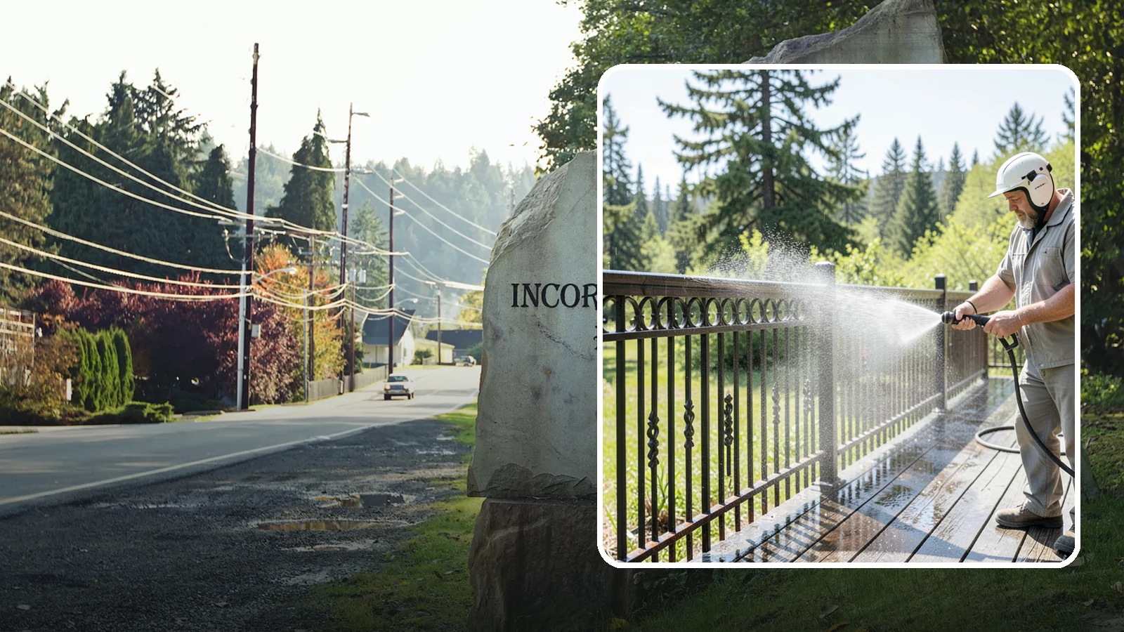Iron Fence Washing in Wilkeson, Pierce County, WA - Careful washing for wrought and cast iron fencing that removes grime and surface rust streaks without driving water into the...