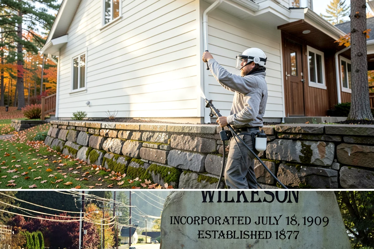 Iron Fence Washing in Wilkeson, Pierce County, WA - A dry summer day helps the metal dry quickly and lowers the chance of new rust forming after the wash.