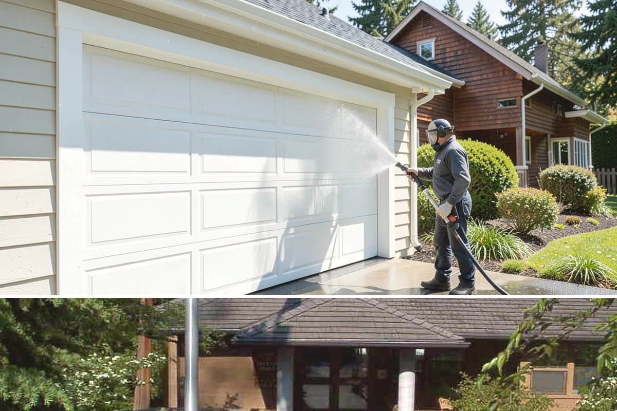 Iron Fence Washing in Yarrow Point, King County, WA - A dry summer day helps the metal dry quickly and lowers the chance of new rust forming after the wash.