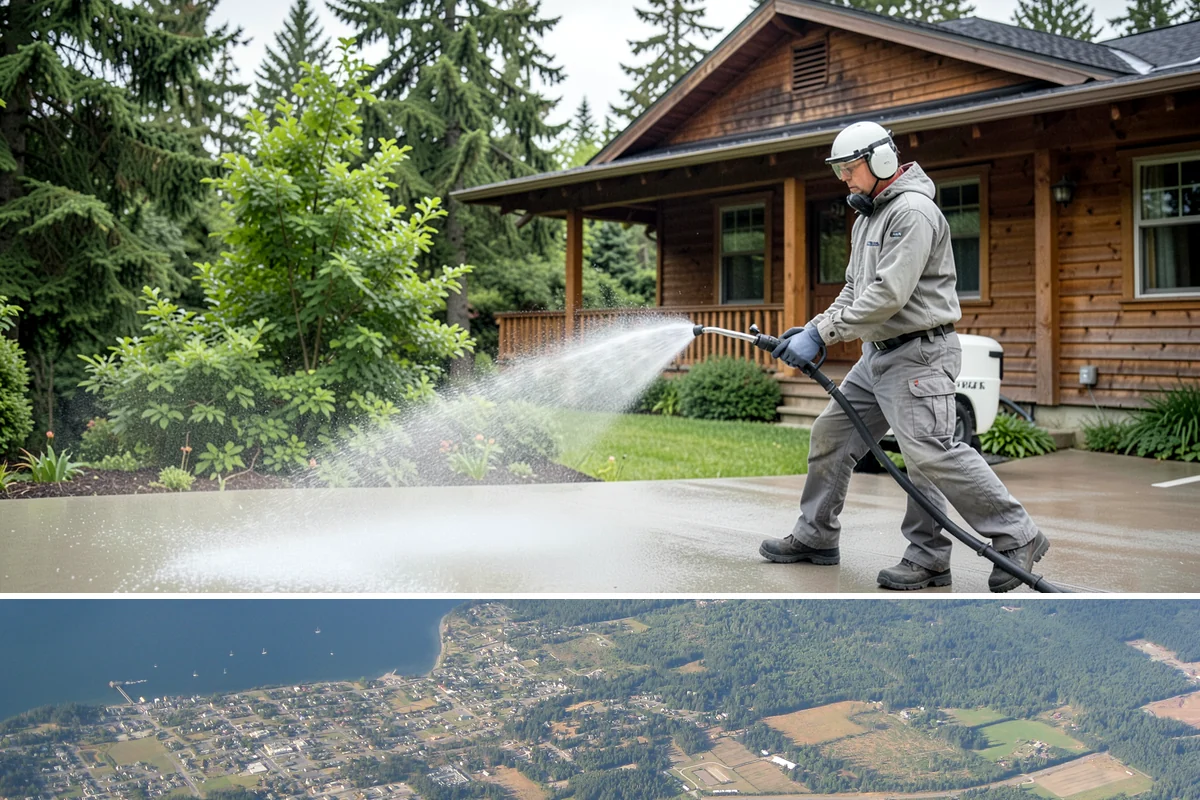 Irrigation Rust Removal in Coupeville, Island County, WA - Remove irrigation rust during the summer watering season when the staining is active, and adjust sprinklers to prevent recurrence.