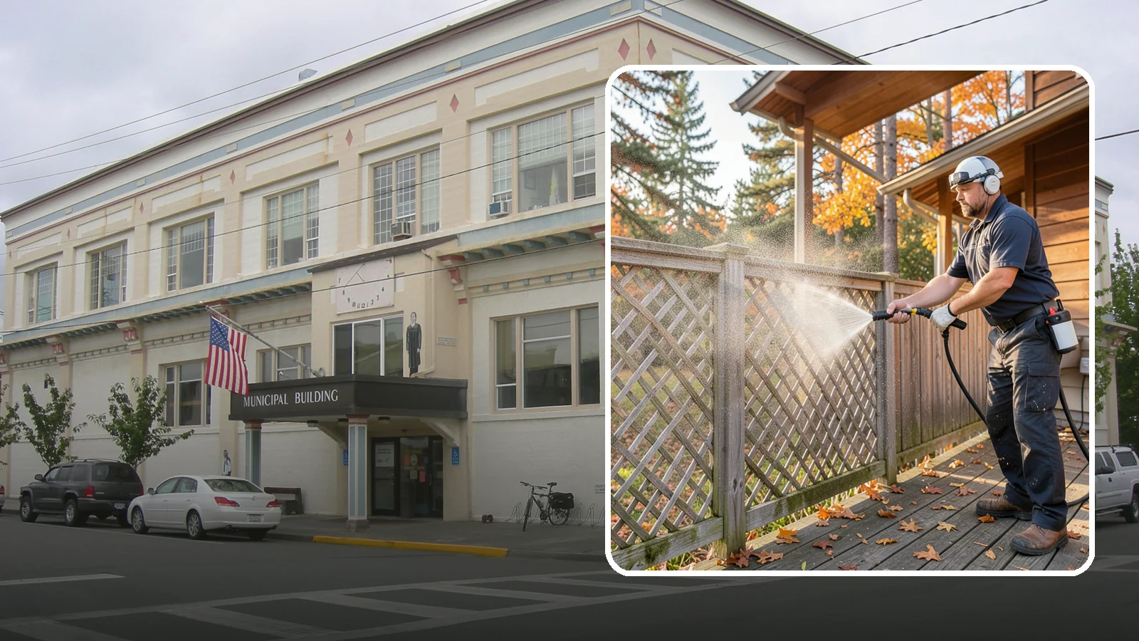 Lattice Cleaning in Anacortes, Skagit County, WA - We wash decorative and skirting lattice to remove the moss and mud that pack into its crisscrossed openings.