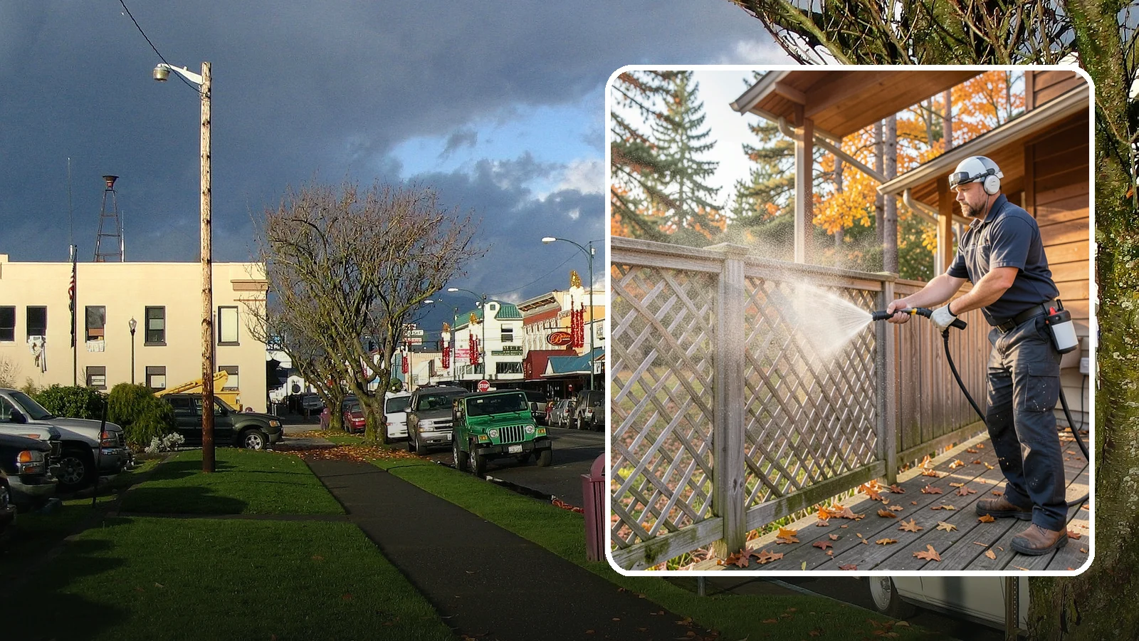 Lattice Cleaning in Arlington, Snohomish County, WA - We wash decorative and skirting lattice to remove the moss and mud that pack into its crisscrossed openings.