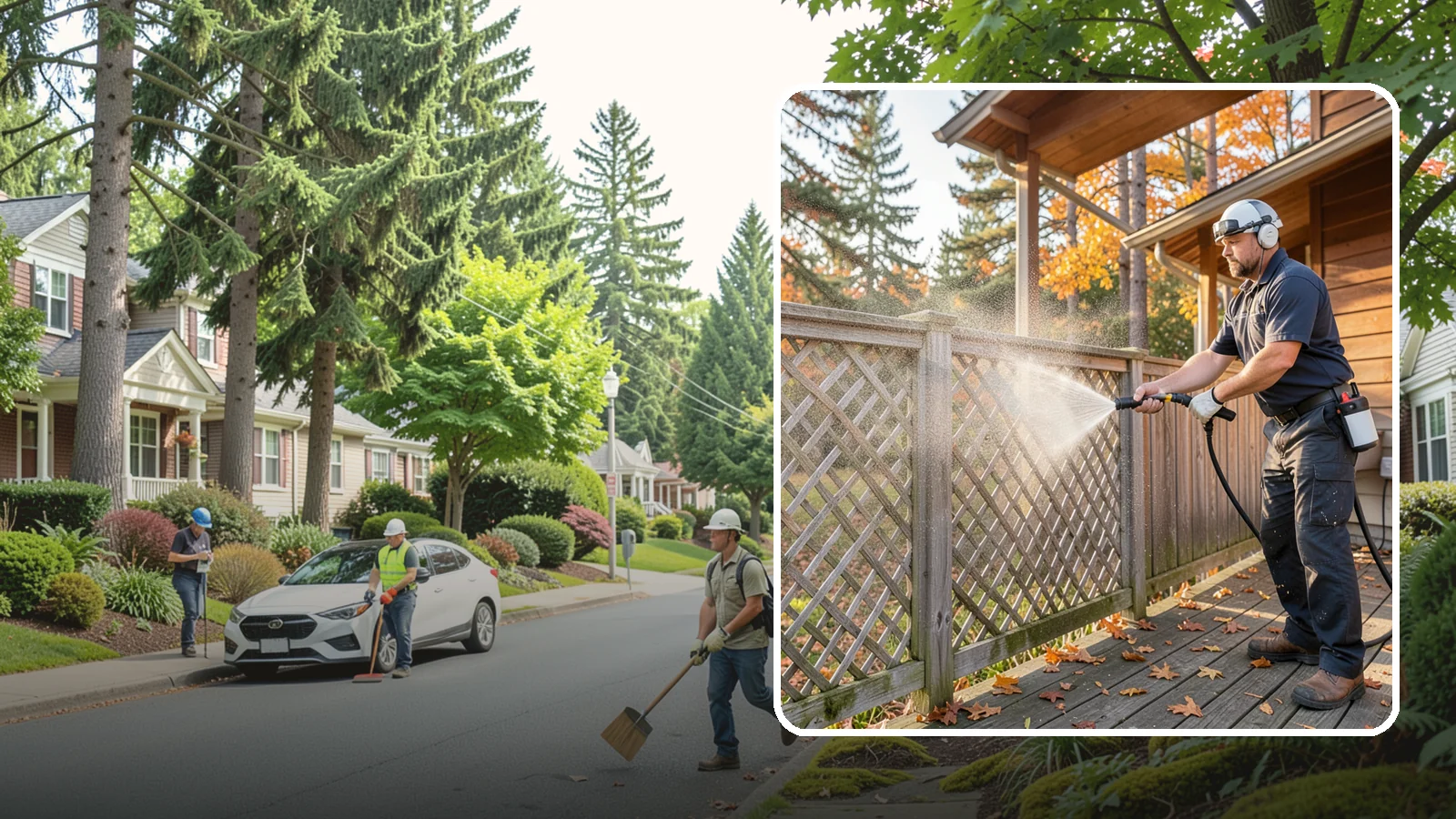 Lattice Cleaning in Beaux Arts Village, King County, WA - We wash decorative and skirting lattice to remove the moss and mud that pack into its crisscrossed openings.