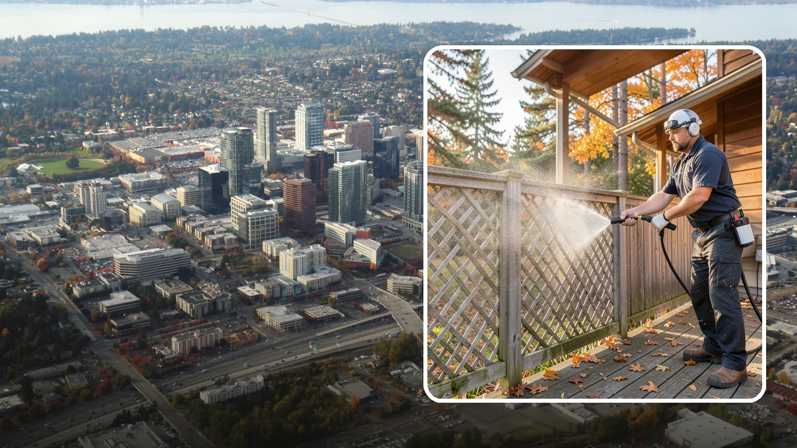 Lattice Cleaning in Bellevue, King County, WA - We wash decorative and skirting lattice to remove the moss and mud that pack into its crisscrossed openings.