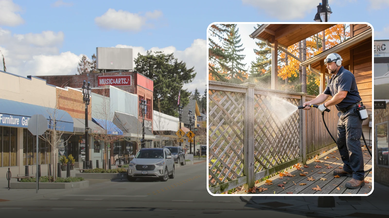 Lattice Cleaning in Bothell, King County, WA - We wash decorative and skirting lattice to remove the moss and mud that pack into its crisscrossed openings.