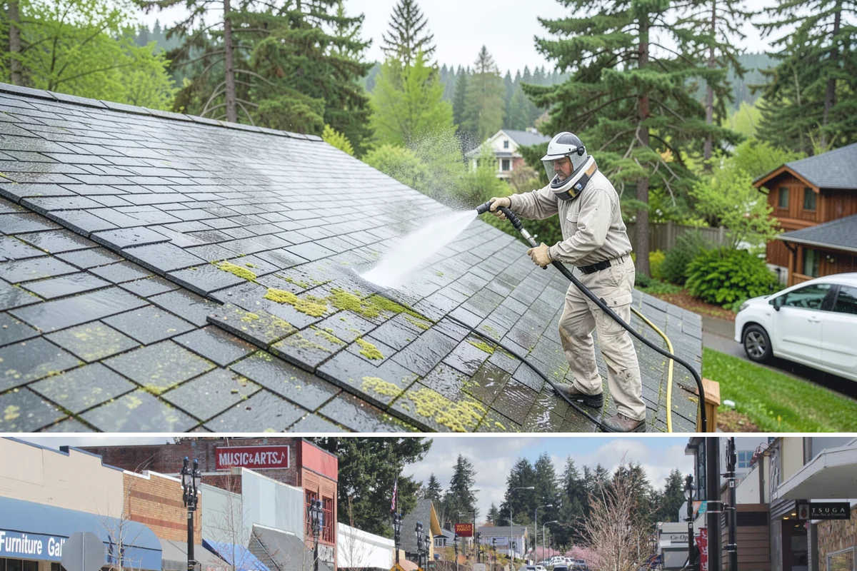 Lattice Cleaning in Bothell, King County, WA - Spring cleaning clears the winter moss that clogs lattice and restores ventilation before summer humidity.