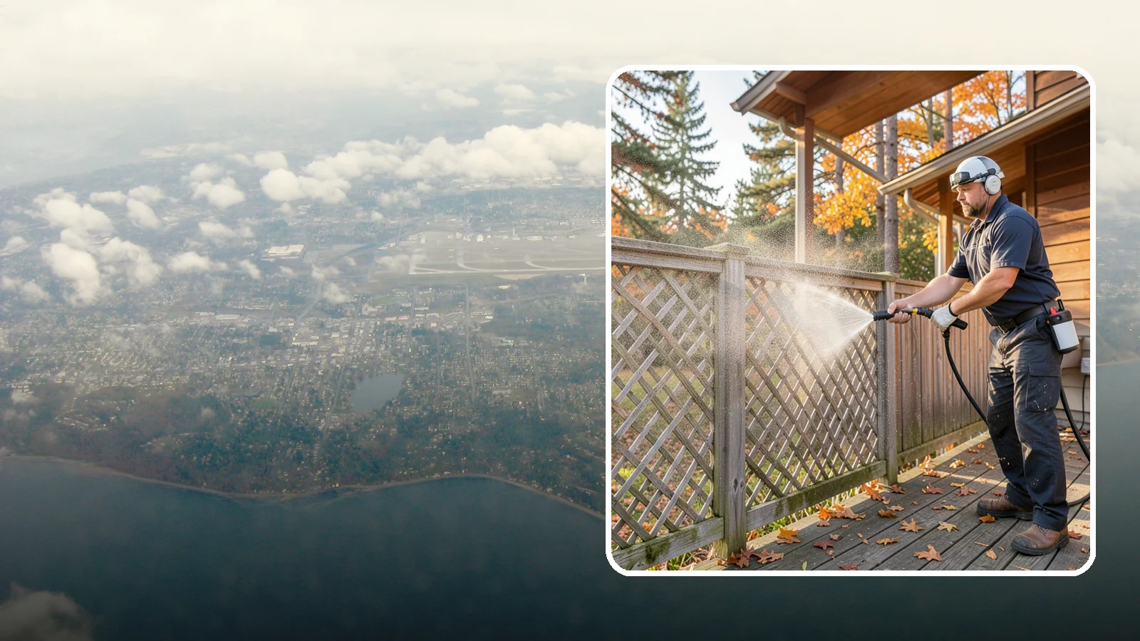 Lattice Cleaning in Burien, King County, WA - We wash decorative and skirting lattice to remove the moss and mud that pack into its crisscrossed openings.