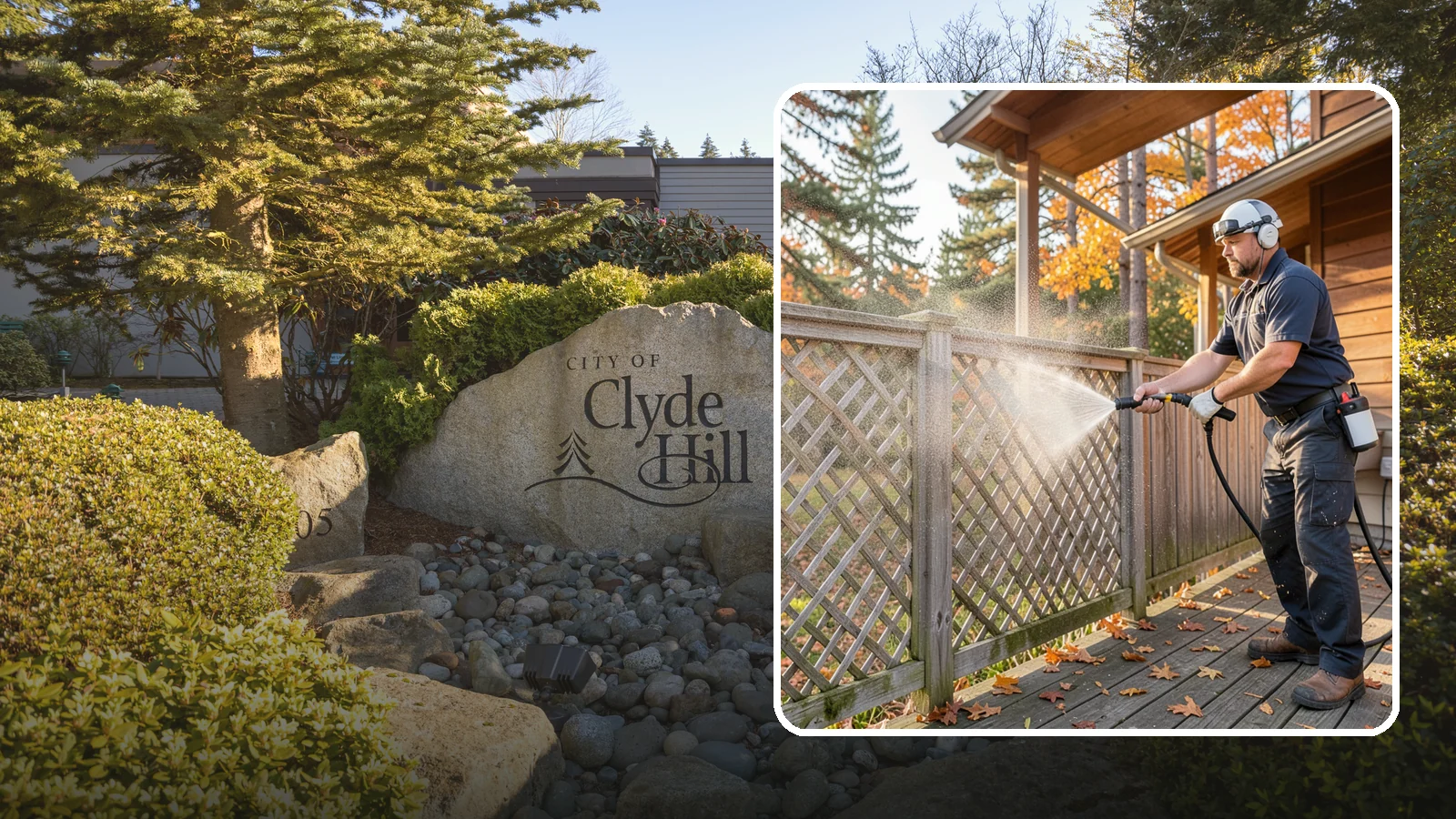 Lattice Cleaning in Clyde Hill, King County, WA - We wash decorative and skirting lattice to remove the moss and mud that pack into its crisscrossed openings.