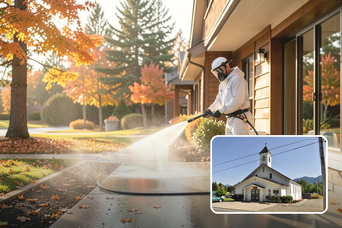 Lattice Cleaning in Concrete, Skagit County, WA - Clears moss and mud from crisscrossed lattice openings