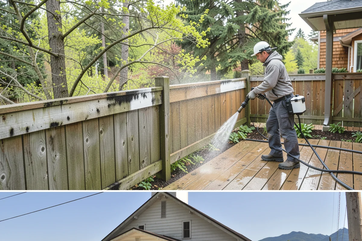 Lattice Cleaning in Concrete, Skagit County, WA - Spring cleaning clears the winter moss that clogs lattice and restores ventilation before summer humidity.